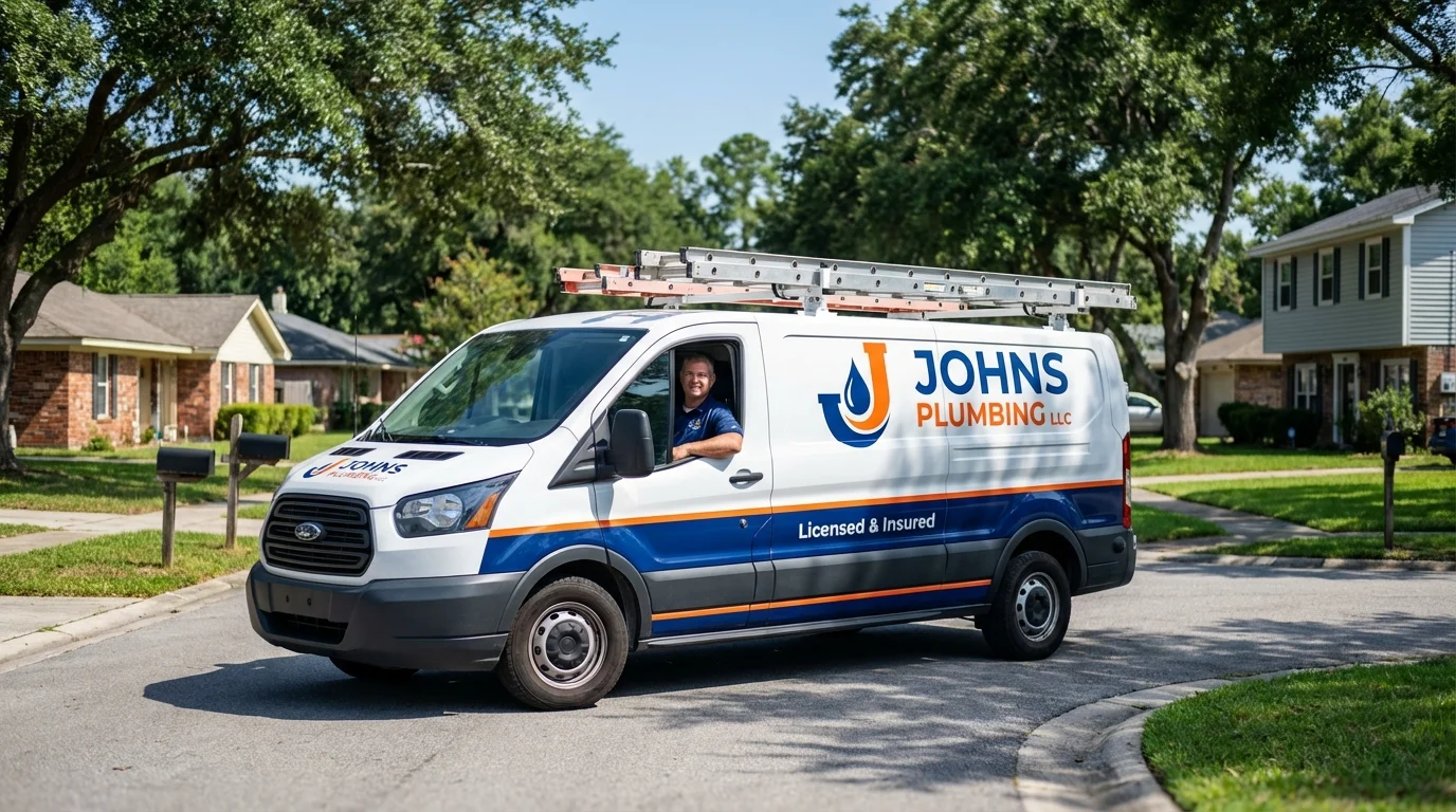 Johns Plumbing LLC service van in Clifton, IL